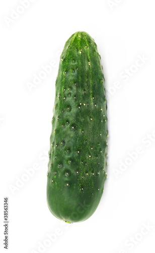 green cucumber, isolated on white background