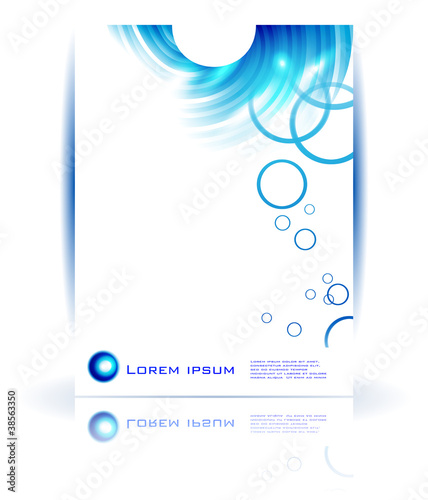 Vector abstract circle and wave.  blue curve