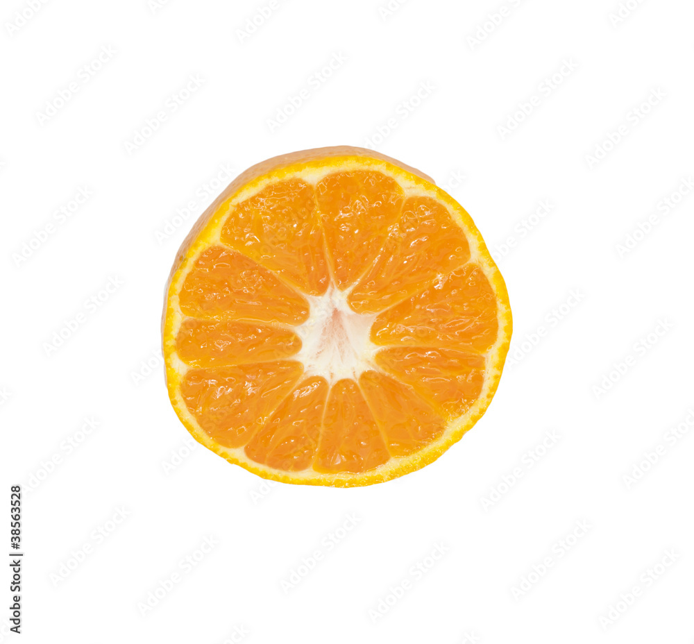 Juicy tangerine, mandarin, orange on white background, closeup, Juicy tangerine, mandarin, orange on white background, closeup,