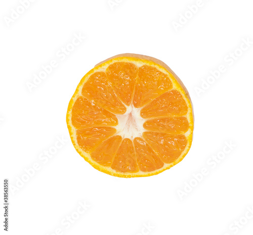 Juicy tangerine  mandarin  orange on white background  closeup 