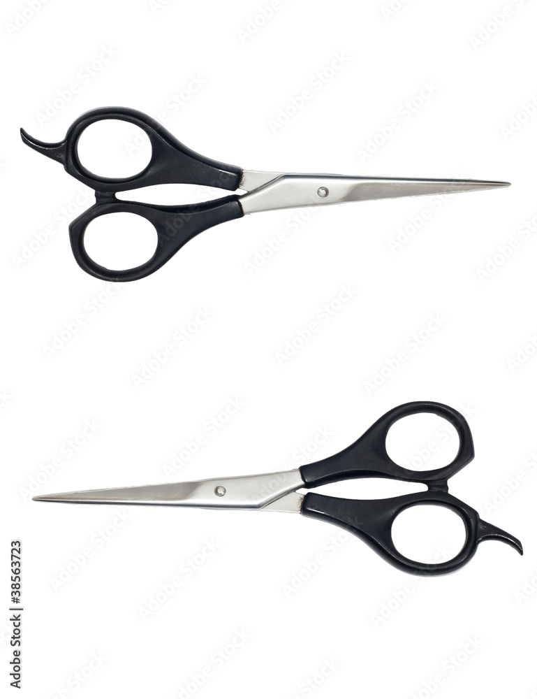 Professional Haircutting Scissors. Studio isolation on white. Professional Haircutting Scissors. Studio isolation on white.