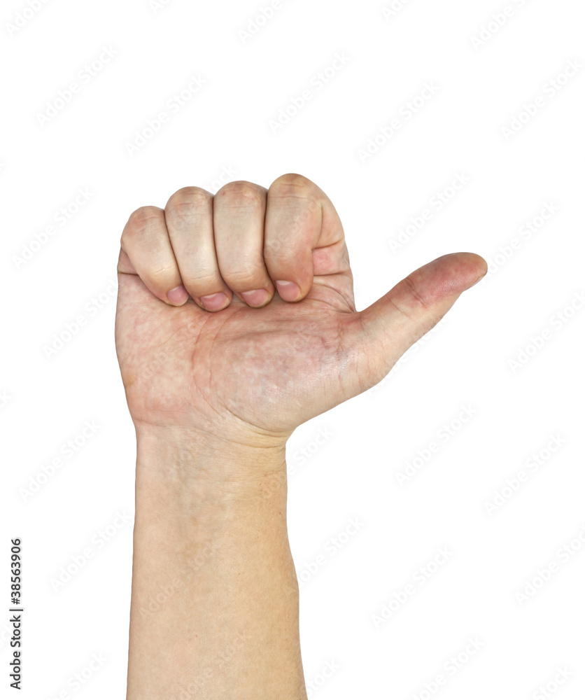 men's hand make thumbs up isolated over white men's hand make thumbs up isolated over white