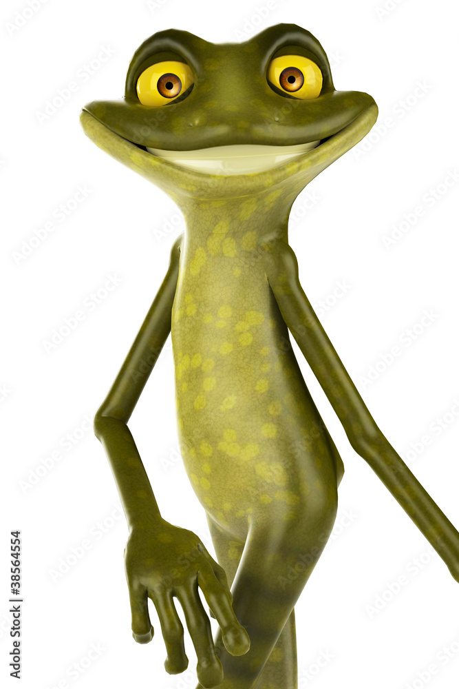 Naklejka premium frog cartoon close up