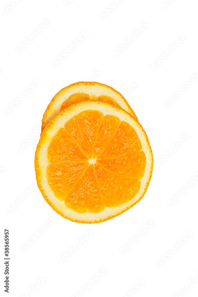 Slice of orange. isolated on white. Slice of orange. isolated on white.