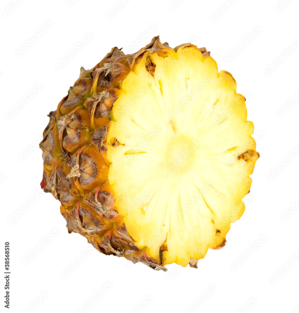 Pineapple slice isolated over white background. Pineapple slice isolated over white background.