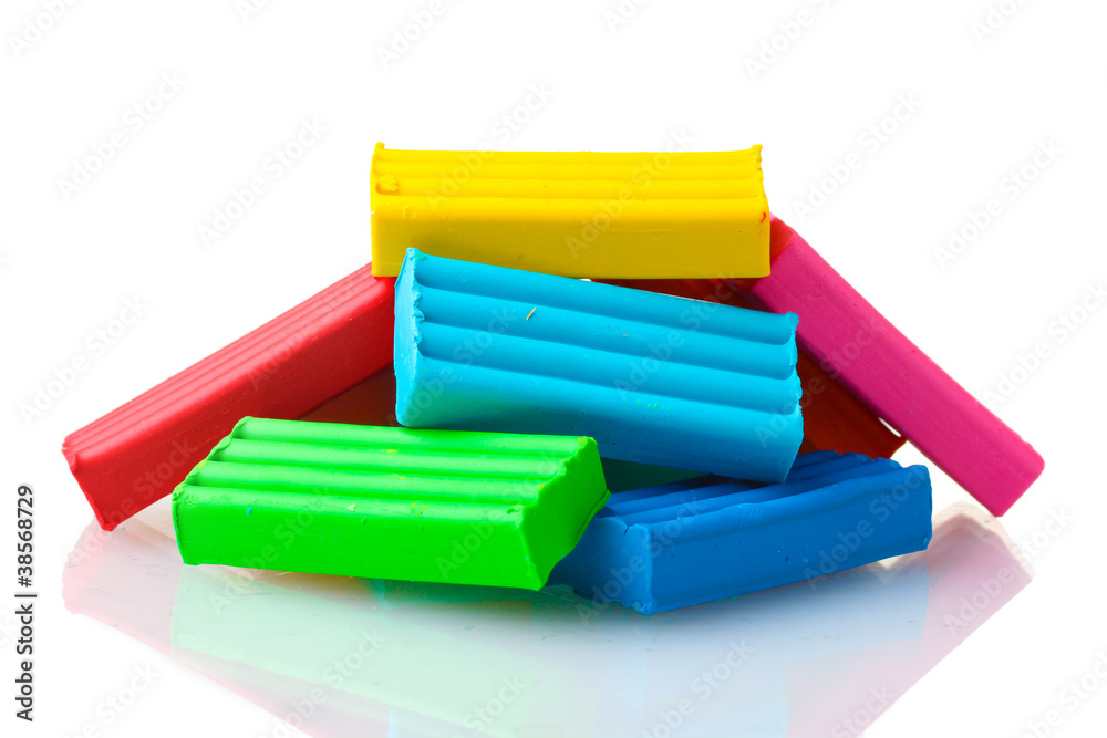 Children bright\ plasticine isolated on white Children bright\ plasticine isolated on white
