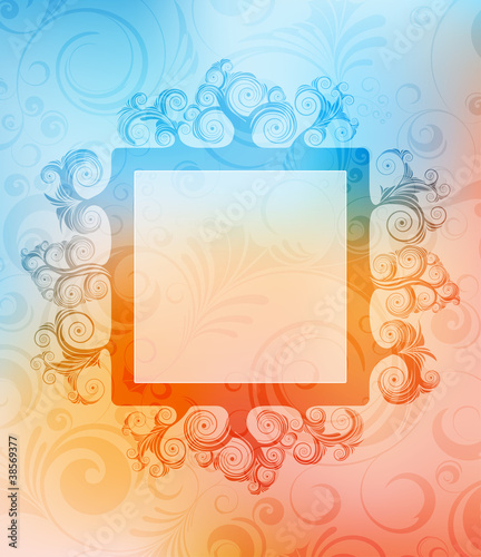 ornamented background with frame. eps10 vector