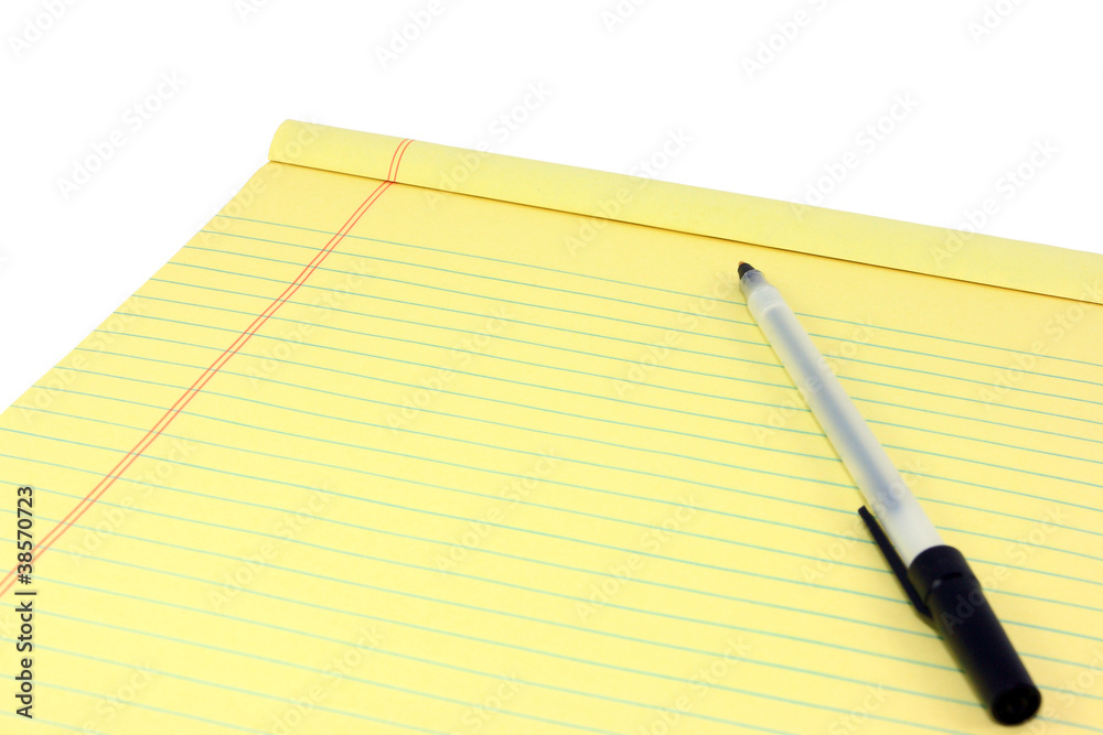 Yellow Legal Pad And Pen Stock Photo Adobe Stock