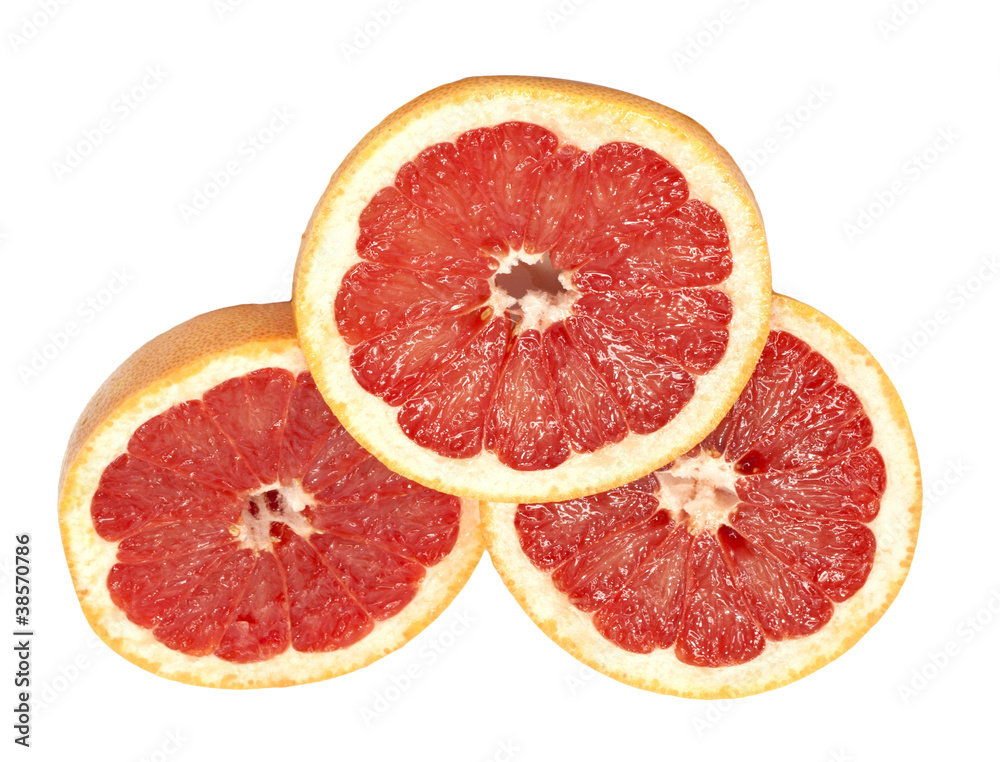 Ripe grapefruit on a white background Ripe grapefruit on a white background