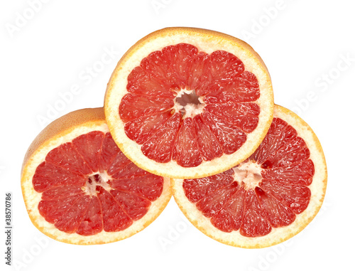 Ripe grapefruit on a white background