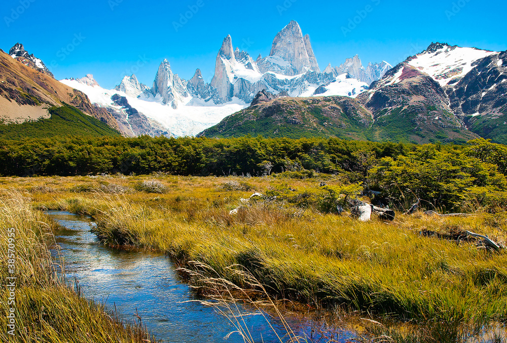 Naturlandschaft mit Fitz Roy in Patagonien, Argentinien