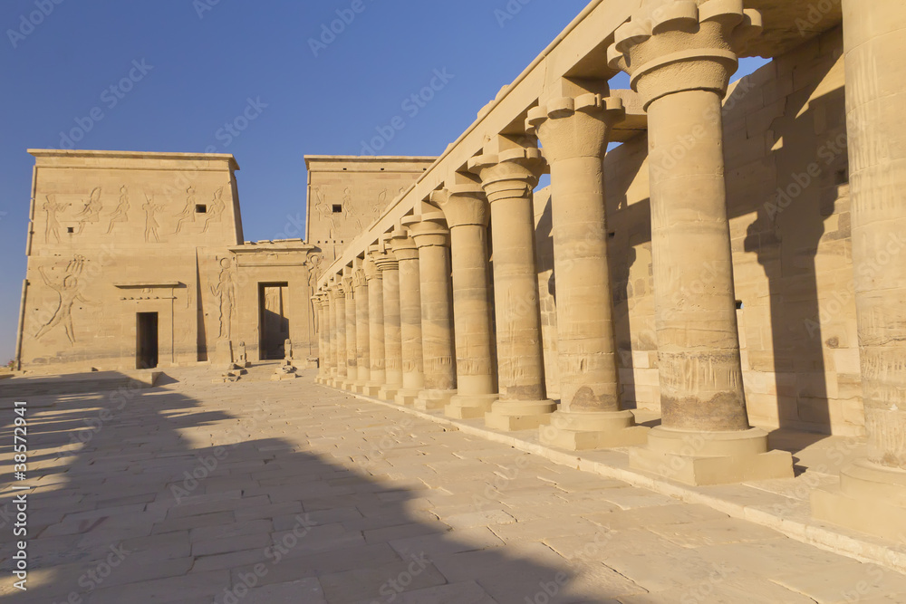 he Temple of Isis at Philae island. ( Egypt)