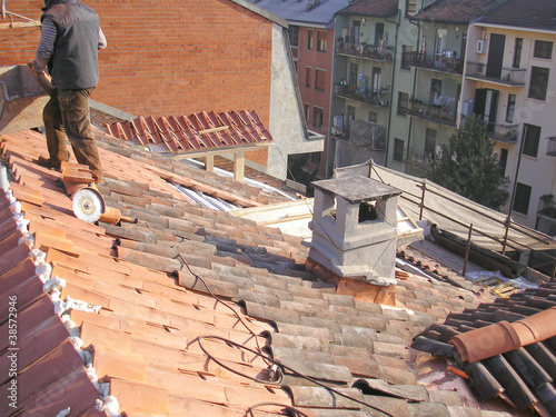 Roof at building site