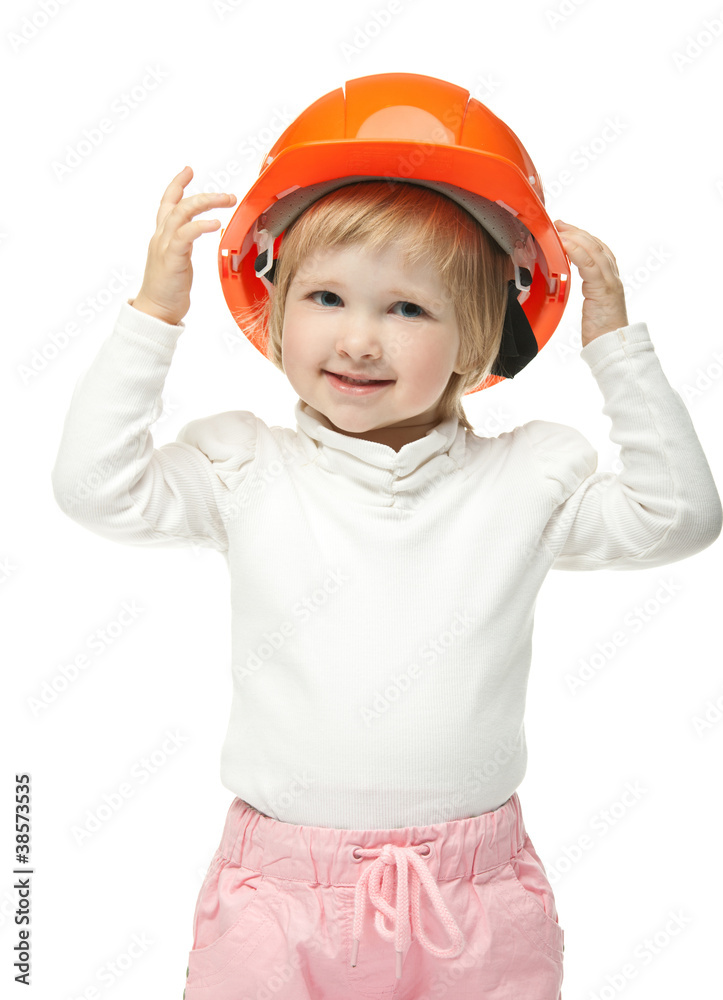 Funny little girl with helmet Funny little girl with helmet