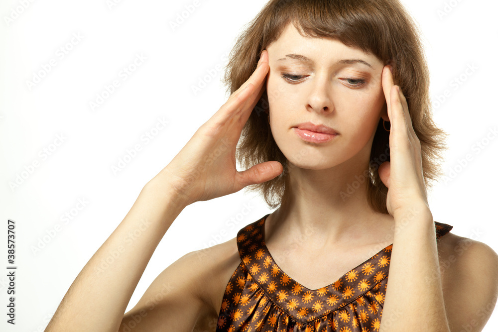 The young woman collectes her thoughts The young woman collectes her thoughts