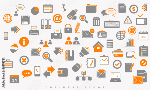 Set of colored icons business.