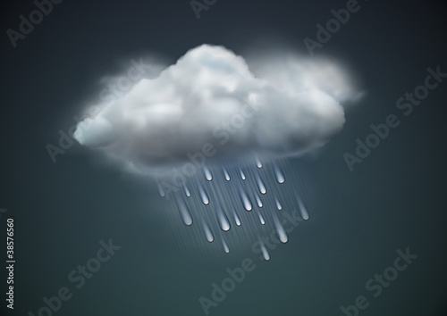 raincloud with raindrops in the dark sky