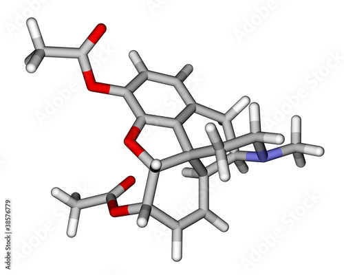 Heroin molecular model