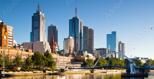 Melbourne skyline looking towards flinders station