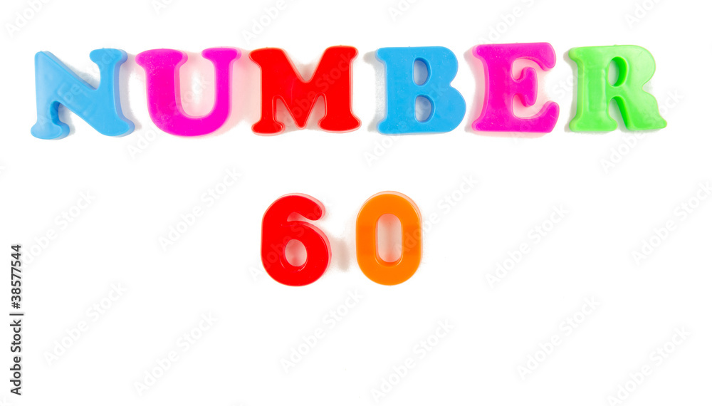 number 60 written in fridge magnets