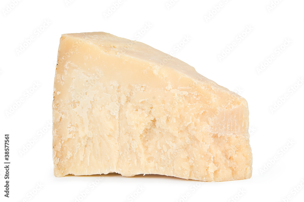 Piece of resh parmesan cheese.