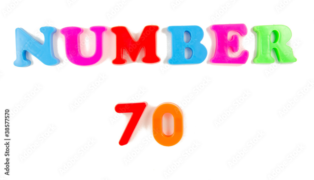 number 70 written in fridge magnets