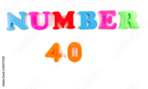 number 40 written in fridge magnets