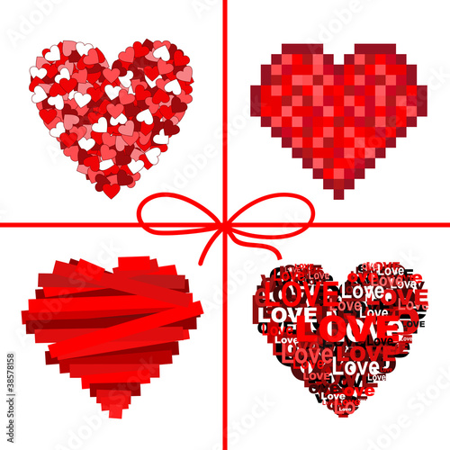 Valentine's card background with heart red