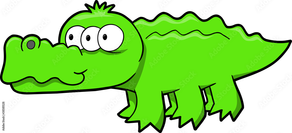 Obraz premium Alien Alligator Vector Illustration
