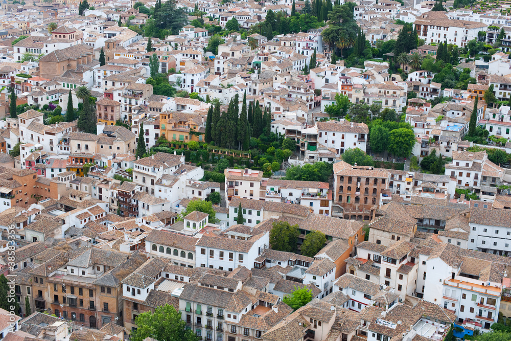View over the rooftops of the city of Granada