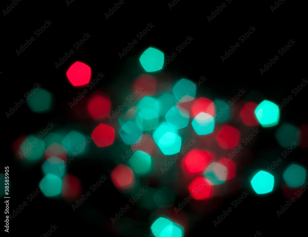 green and red bokeh