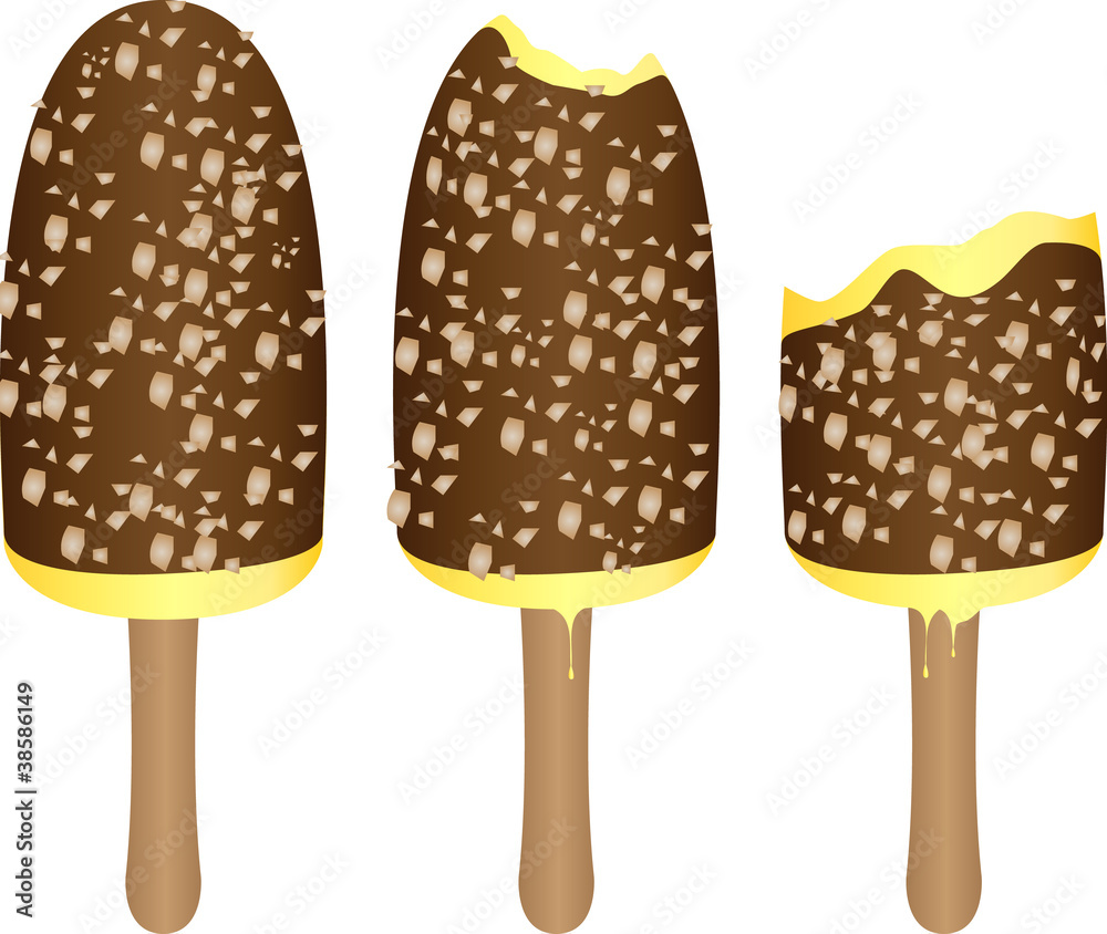 Vanilla Ice lolly with nuts Vanilla Ice lolly with nuts