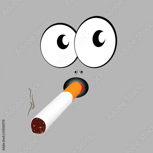 illustration of smoking cigarette