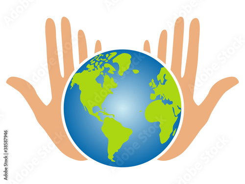 Earths future in our hands vector.