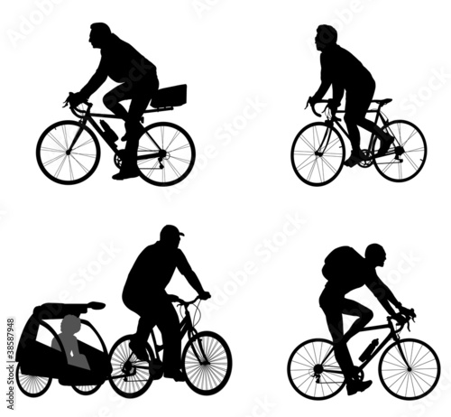 bicyclists silhouettes