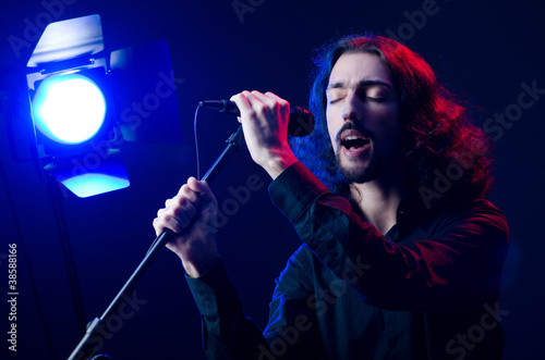 Man singing at the concert