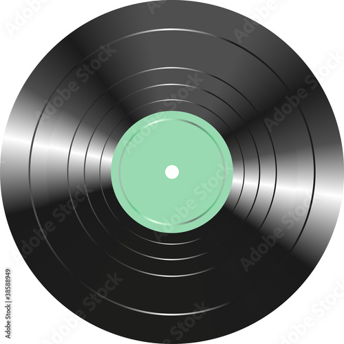 Vintage vinyl record isolated on white background