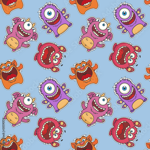 Seamless Monster Pattern