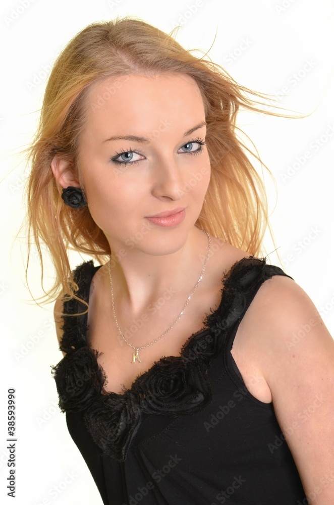 Isolated portrait of a beautiful female Isolated portrait of a beautiful female