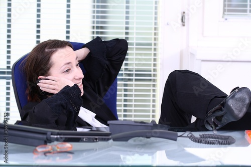 unreliable worker uses her private mobile at Work