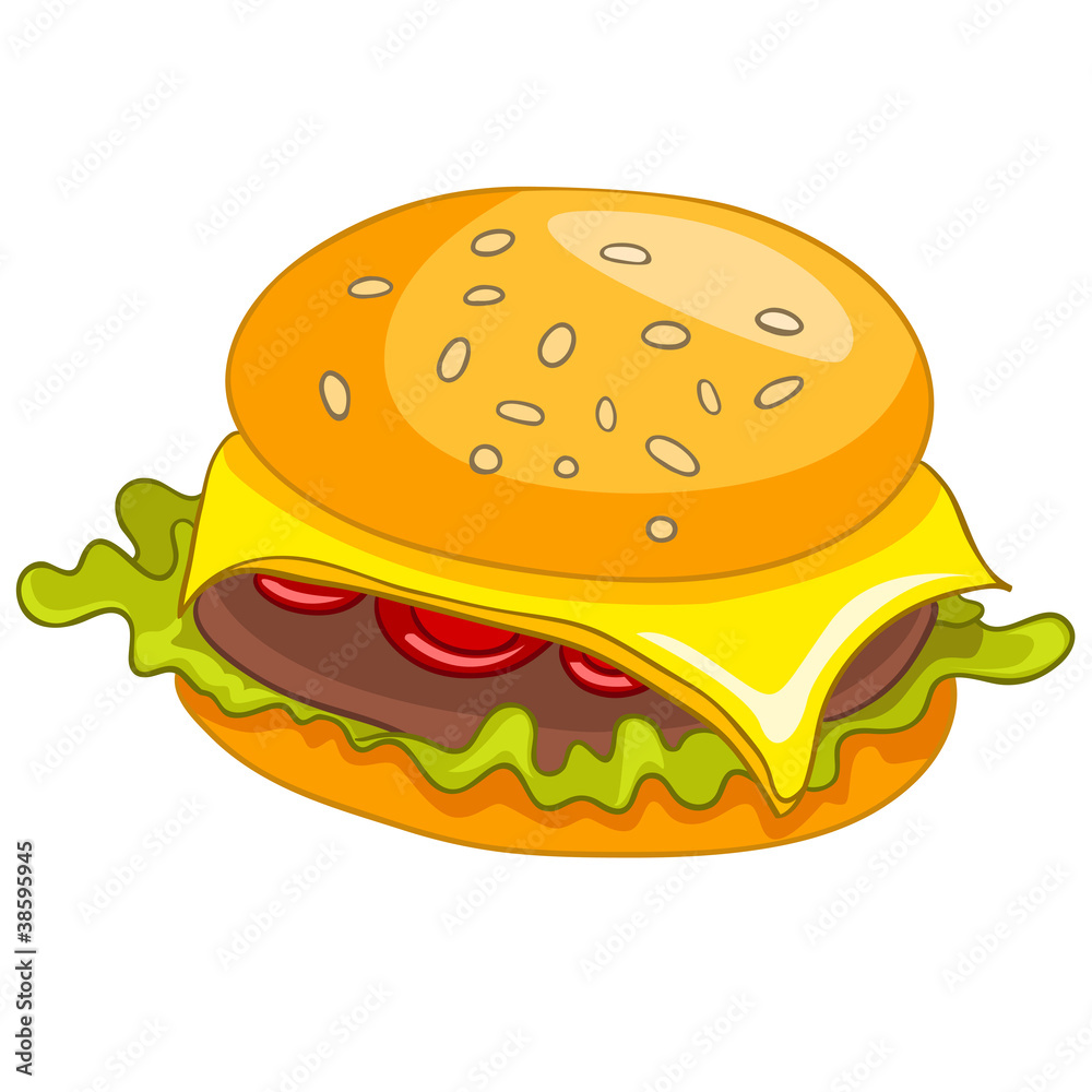 Cartoon Food Hamburger Cartoon Food Hamburger