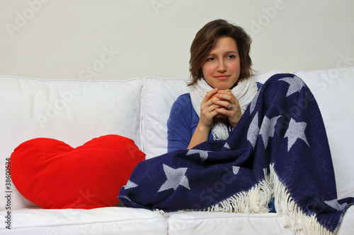 Tableau sur toile Ragazza convalescente con cuore