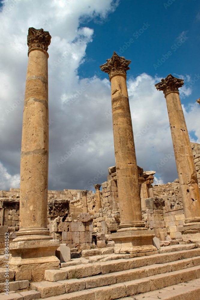Ancient Jerash. Ruins of the Greco-Roman city of Gera at Jordan Ancient Jerash. Ruins of the Greco-Roman city of Gera at Jordan