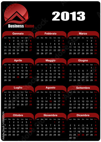 Calendario italiano 2013 a scopo commerciale (vettoriale)