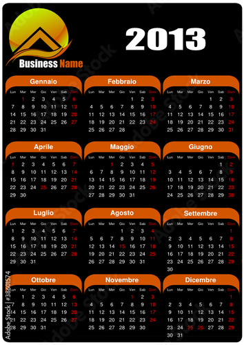 Calendario italiano 2013 a scopo commerciale (vettoriale)