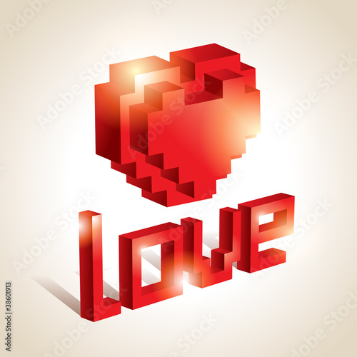 3D Lettering LOVE. For themes like love, valentine's day.