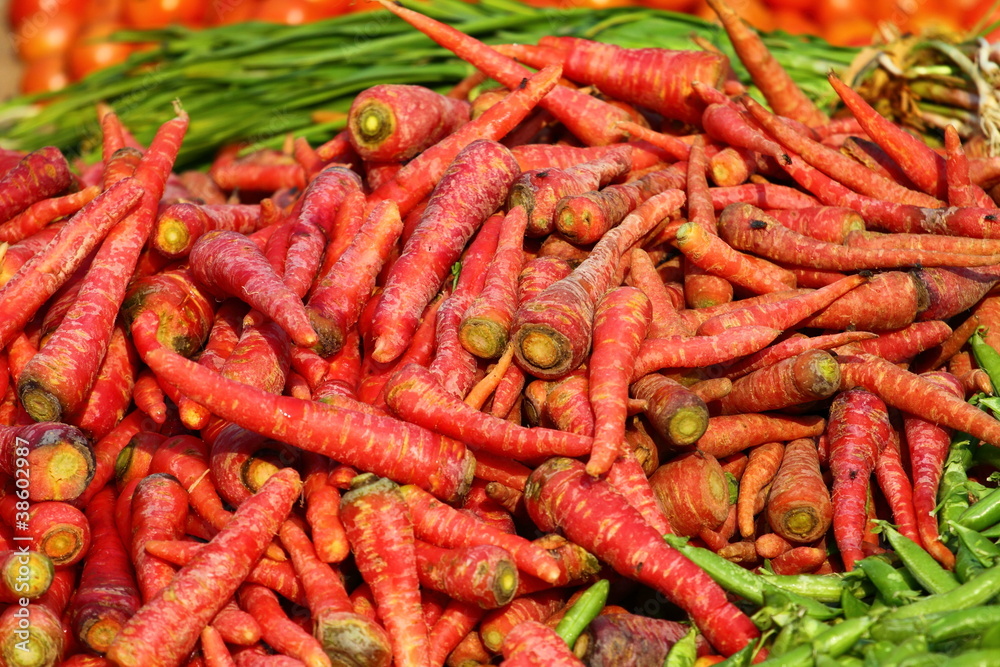 Various vegetables at vegetable market. India Various vegetables at vegetable market. India