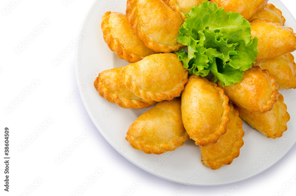 Patties stuffed with meat in the plate Patties stuffed with meat in the plate