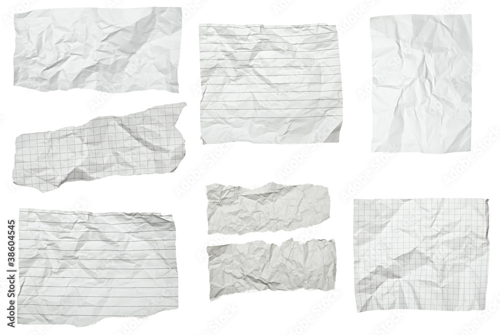 white crumpled paper with curled edge white crumpled paper with curled edge