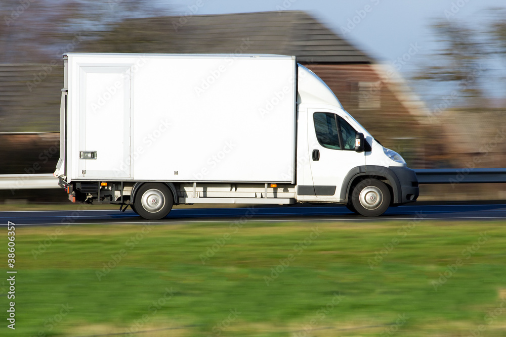 Speeding delivery van